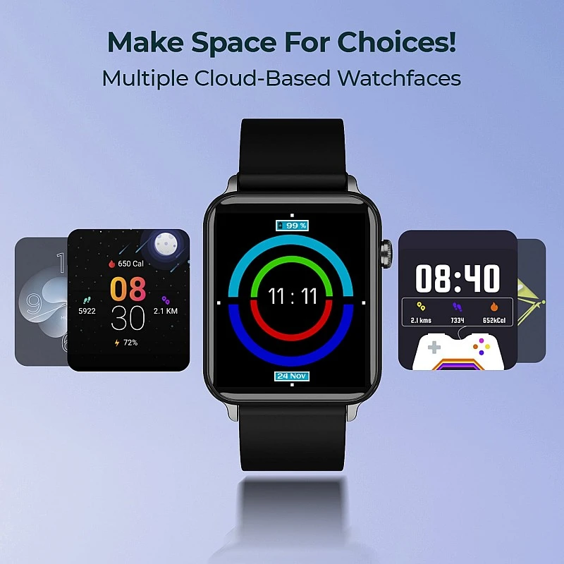 DEFY Space Pro Smartwatch with 1.69" HD Display, 24H Heart Rate & Real Time SpO2 Smartwatch (Black Strap, Free Size) DEFY Space Pro Smartwatch with 1.69" HD Display, 24H Heart Rate & Real Time SpO2 Smartwatch (Black Strap, Free Size)