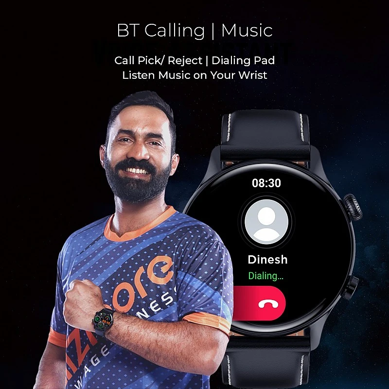 Gizmore GizFit GLOW AMOLED with 3.4 Cm ALWAYS-ON BT Calling Smartwatch (Brown Strap, Regular) Gizmore GizFit GLOW AMOLED with 3.4 Cm ALWAYS-ON BT Calling Smartwatch (Brown Strap, Regular)
