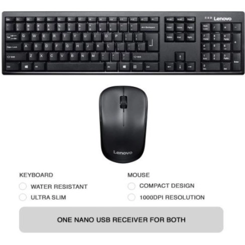 Lenovo KB MICE_BO Wireless combo 100 Eng Wireless Laptop Keyboard (Black) Lenovo KB MICE_BO Wireless combo 100 Eng Wireless Laptop Keyboard (Black)