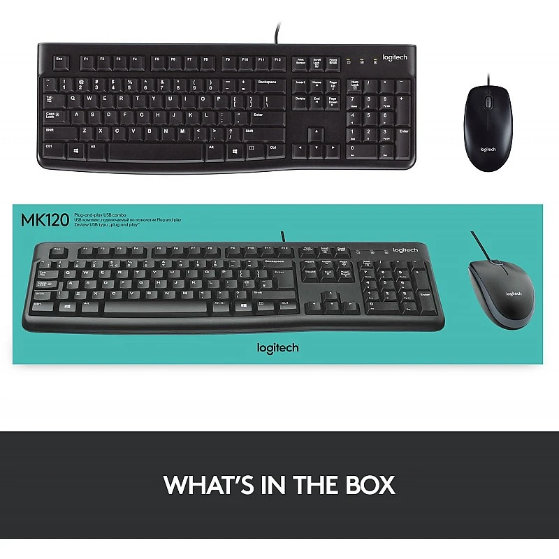 Logitech MK120 USB 2.0 Keyboard and Mouse Combo (Black) Logitech MK120 USB 2.0 Keyboard and Mouse Combo (Black)