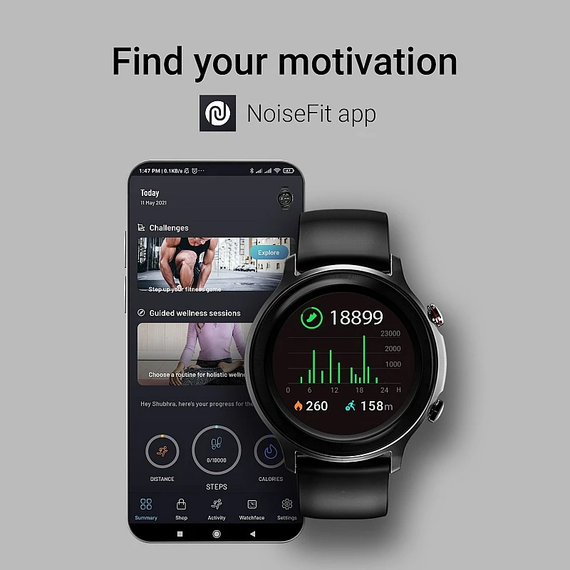 Noise Fit Active SpO2 Smartwatch (Black Strap, Regular) Noise Fit Active SpO2 Smartwatch (Black Strap, Regular)