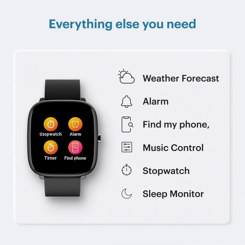 Noise Qube with 1.4" Full Touch display, Multi-Sports modes, 7-day Battery,Spo2 Smartwatch (Black Strap, Regular) Noise Qube with 1.4" Full Touch display, Multi-Sports modes, 7-day Battery,Spo2 Smartwatch (Black Strap, Regular)
