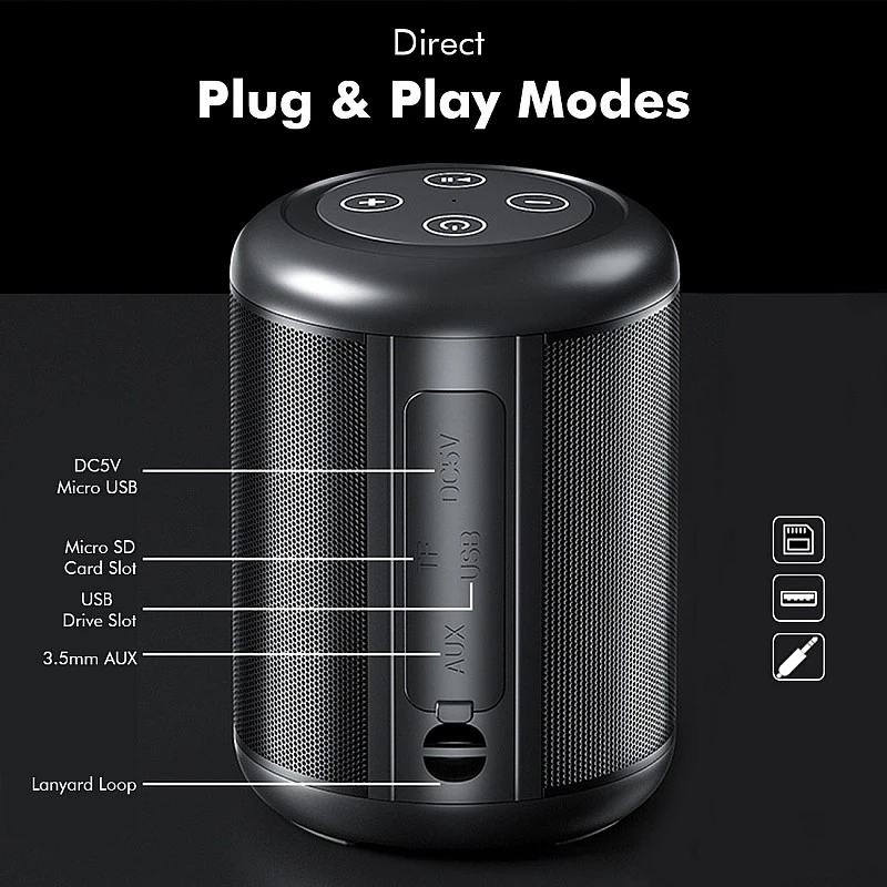PTron Quinto Portable Mini with 6Hrs Playtime 5 W Bluetooth Speaker Black PTron Quinto Portable Mini with 6Hrs Playtime 5 W Bluetooth Speaker Black