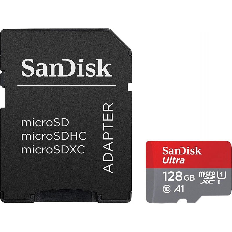 SanDisk Ultra 128 GB MicroSDXC Class 10 100 MB/s Memory Card (With Adapter) SanDisk Ultra 128 GB MicroSDXC Class 10 100 MB/s Memory Card (With Adapter)
