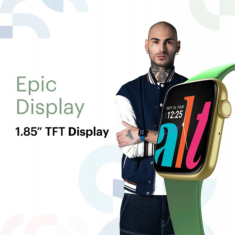 alt Lit, 1.85 HD Display Bt Calling, 7 day Battery Smartwatch (Moss Green) Strap, Regular alt Lit, 1.85 HD Display Bt Calling, 7 day Battery Smartwatch (Moss Green) Strap, Regular