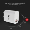 boAt 18W Power WCD QC3A Charger combo (Type C - Cable Included) (White, Cable Included)