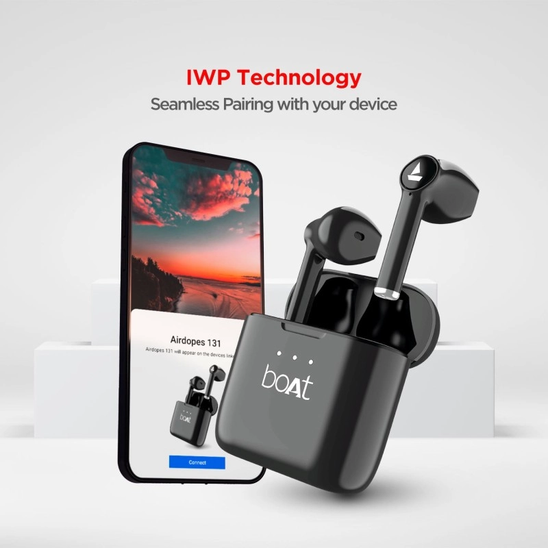 boAt Airdopes 131 with upto 60 Hours and ASAP Charge Bluetooth Headset  (Active Black, True Wireless)
