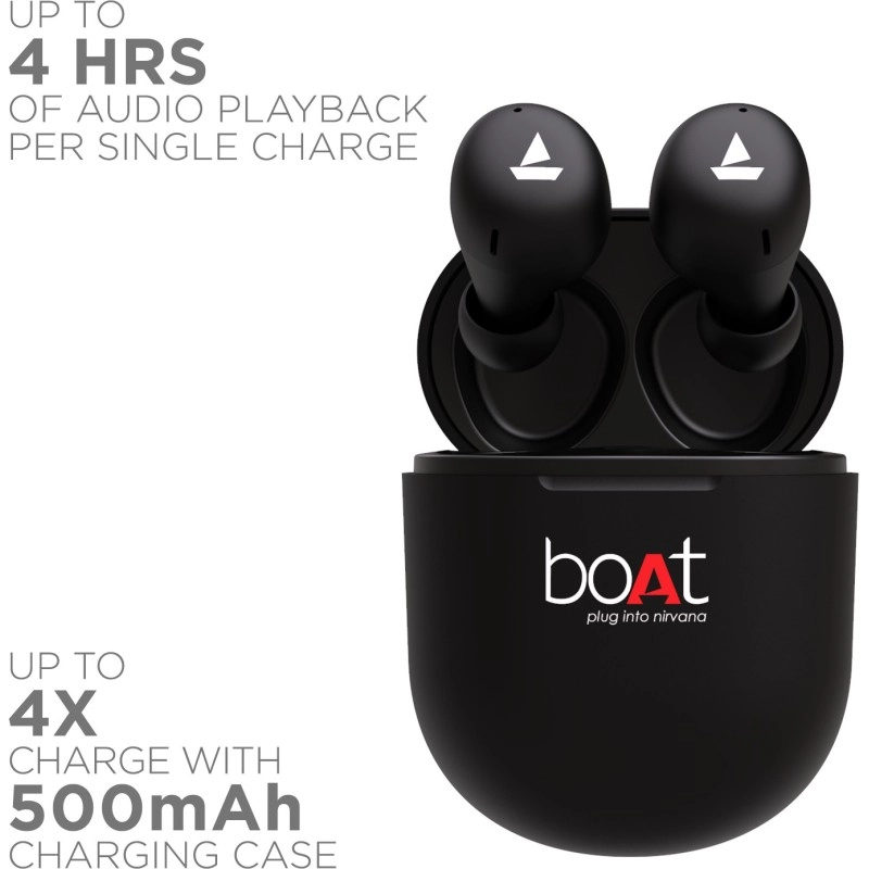 boAt Airdopes 383 True Wireless Bluetooth Headset Active Black boAt Airdopes 383 True Wireless Bluetooth Headset Active Black