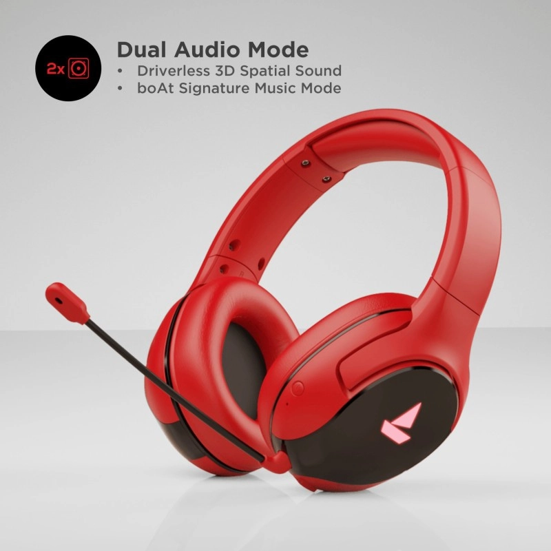 boAt Immortal IM1300 Bluetooth Gaming Headset Raging Red On the Ear boAt Immortal IM1300 Bluetooth Gaming Headset Raging Red On the Ear