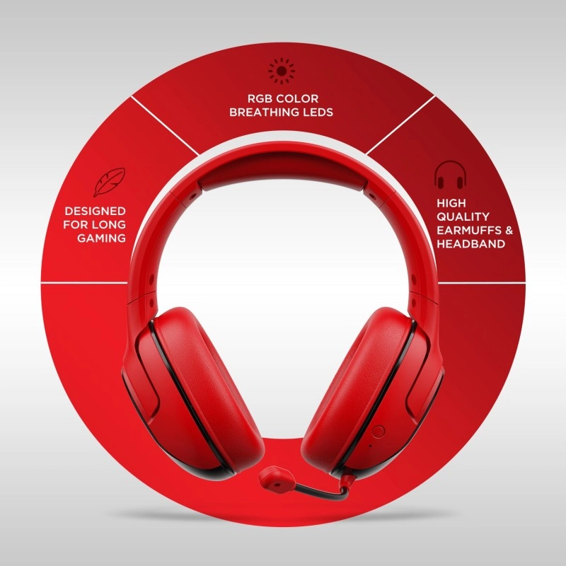 boAt Immortal IM1300 Bluetooth Gaming Headset Raging Red On the Ear boAt Immortal IM1300 Bluetooth Gaming Headset Raging Red On the Ear