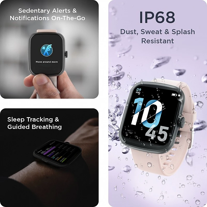 boAt Wave Beat with 600 Watch Faces, 1.69 HD Pink Strap Free Size boAt Wave Beat with 600 Watch Faces, 1.69 HD Pink Strap Free Size