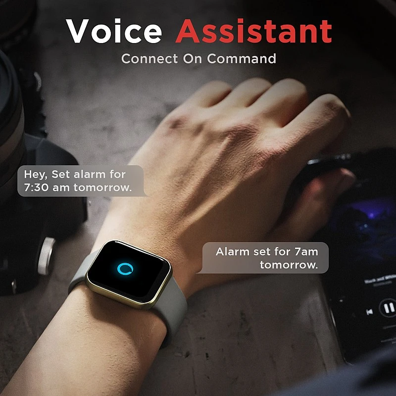 boAt Wave Connect with Bluetooth Calling Voice Smartwatch Grey Strap Free Size boAt Wave Connect with Bluetooth Calling Voice Smartwatch Grey Strap Free Size