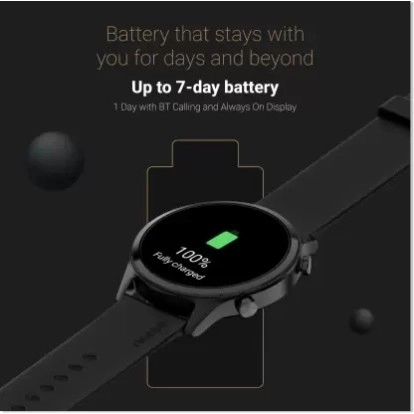 Noise Evolve 3 BT Calling with 1.43 inch AMOLED Always-On Display, Metallic Design Smartwatch  (Black Strap, Regular)