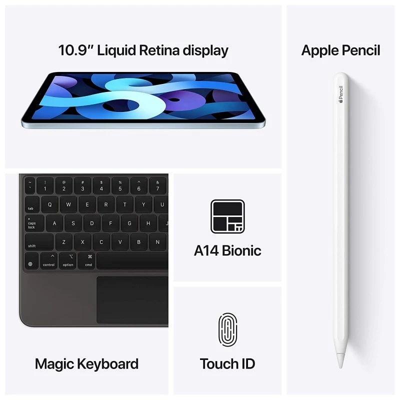 2020 Apple iPad Air with A14 Bionic chip (10.9-inch/27.69 cm, Wi-Fi + Cellular, 64GB) - Sky Blue (4th Generation) 2020 Apple iPad Air with A14 Bionic chip (10.9-inch/27.69 cm, Wi-Fi + Cellular, 64GB) - Sky Blue (4th Generation)