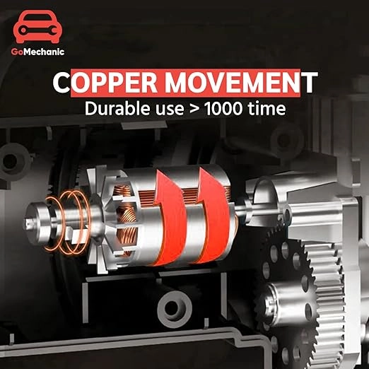 GoMechanic Digital Tyre Inflator for Car - 150 psi, 12V DC Portable Air Pump/Compressor with Digital Tyre Pressure Gauge, Suitable for Bikes, Bicycles or Any Inflatable with LED Light (Gusto T4)