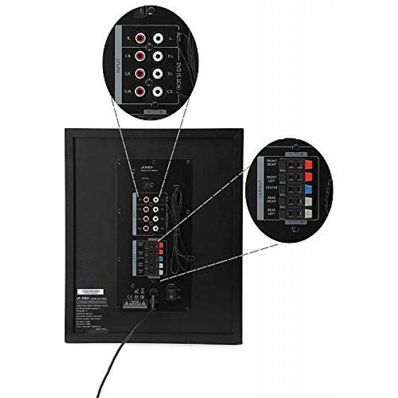 F&D F6000X Powerful 135W Bluetooth Home Audio Speaker & Home Theater System (5.1, Black)- F&D F6000X Powerful 135W Bluetooth Home Audio Speaker & Home Theater System (5.1, Black)-