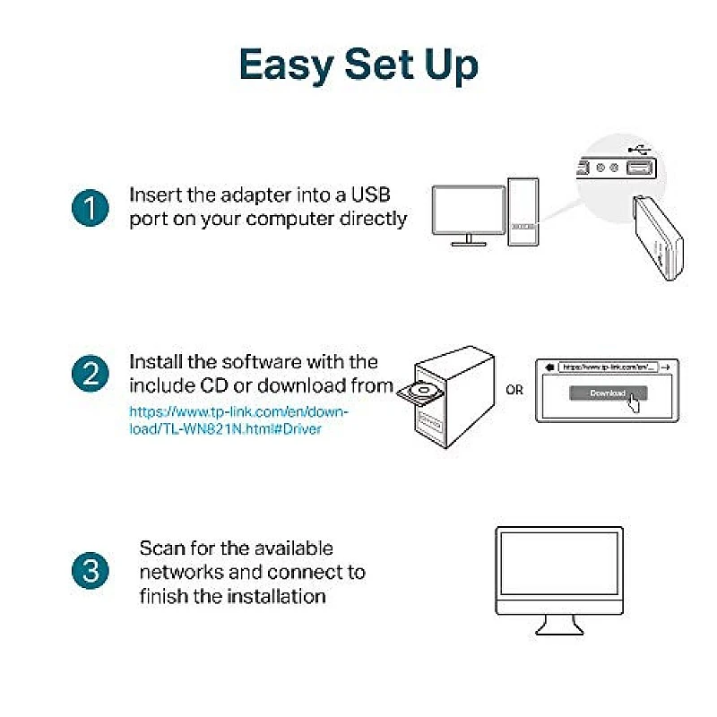 TP-LINK TL-WN821N 300 MBPS WI-FI Wireless N USB Adapter MIMO Technology WPS Button Supports Windows 10-8.1-8-7-XP Mac OS Linux Easy Setup TP-LINK TL-WN821N 300 MBPS WI-FI Wireless N USB Adapter MIMO Technology WPS Button Supports Windows 10-8.1-8-7-XP Mac OS Linux Easy Setup