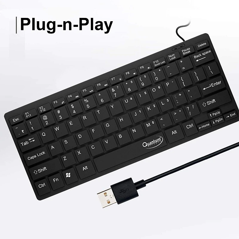 QUANTUM QHM7307 MINI MULTIMEDIA KEYBOARD Wired USB Multi-device Keyboard (Black) QUANTUM QHM7307 MINI MULTIMEDIA KEYBOARD Wired USB Multi-device Keyboard (Black)