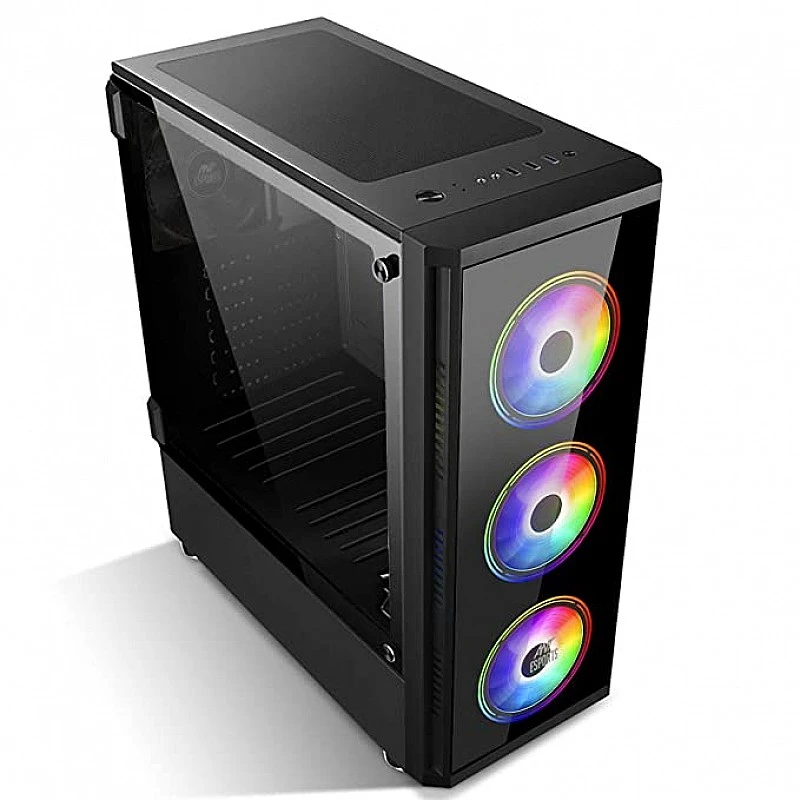 Ant Esports ICE-400TG Mid Tower Gaming Cabinet Computer case Supports ATX, Micro-ATX, Mini-ITX MB with Tempered Glass 3 RGB Ring Fan Ant Esports ICE-400TG Mid Tower Gaming Cabinet Computer case Supports ATX, Micro-ATX, Mini-ITX MB with Tempered Glass 3 RGB Ring Fan