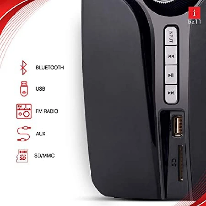 iBall Thunder 60 Watt 4.1 Channel Wireless Bluetooth Multimedia Speaker (Black) iBall Thunder 60 Watt 4.1 Channel Wireless Bluetooth Multimedia Speaker (Black)