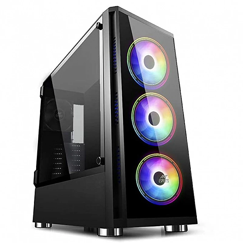 Ant Esports ICE-400TG Mid Tower Gaming Cabinet Computer case Supports ATX, Micro-ATX, Mini-ITX MB with Tempered Glass 3 RGB Ring Fan Ant Esports ICE-400TG Mid Tower Gaming Cabinet Computer case Supports ATX, Micro-ATX, Mini-ITX MB with Tempered Glass 3 RGB Ring Fan