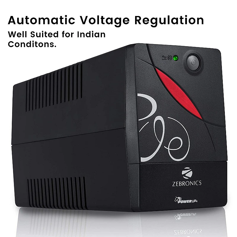 ZEBRONICS Zeb-U725 600VA UPS for Desktop-PC-Computers not for Routers with Automatic Voltage Regulation Black ZEBRONICS Zeb-U725 600VA UPS for Desktop-PC-Computers not for Routers with Automatic Voltage Regulation Black
