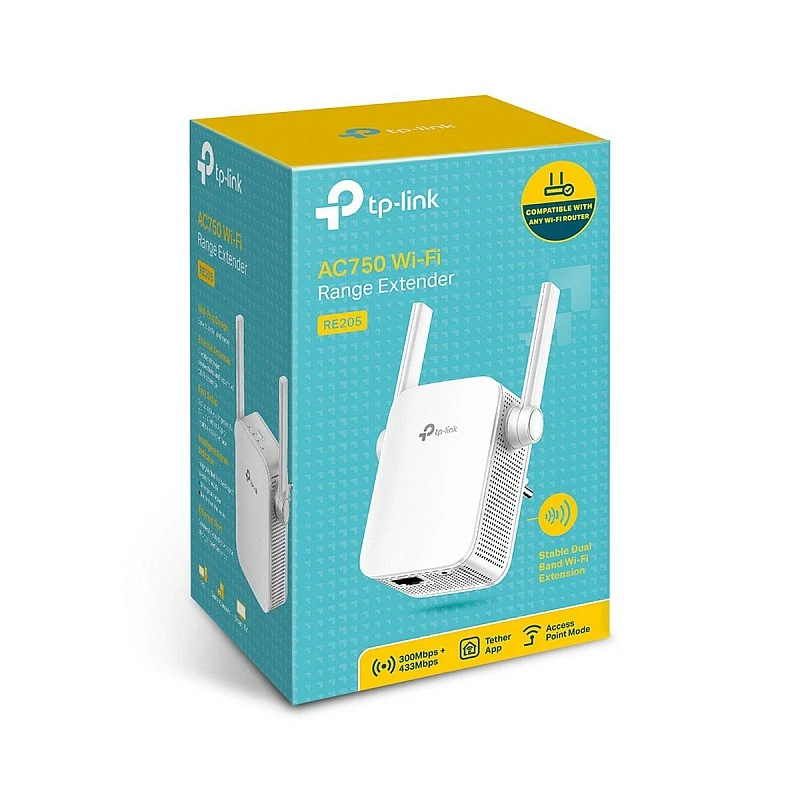 TP-Link RE205 AC750 Universal Wireless Dual Band Range Extender TP-Link RE205 AC750 Universal Wireless Dual Band Range Extender