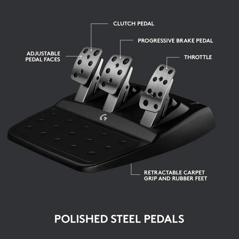 Logitech G923 Racing Wheel and Pedals, TRUEFORCE 1000 Hz Force Feedback, Responsive Driving Design Black Logitech G923 Racing Wheel and Pedals, TRUEFORCE 1000 Hz Force Feedback, Responsive Driving Design Black