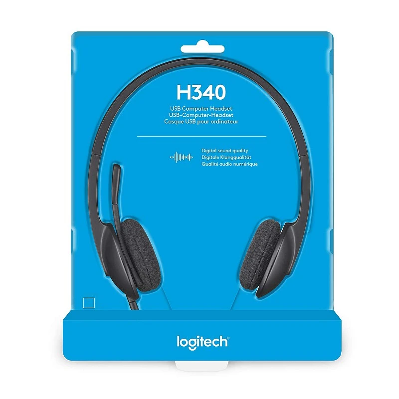 Logitech H340 Wired Headset Stereo Headphones with Noise Cancelling Microphone USB PC Mac Laptop Black Logitech H340 Wired Headset Stereo Headphones with Noise Cancelling Microphone USB PC Mac Laptop Black