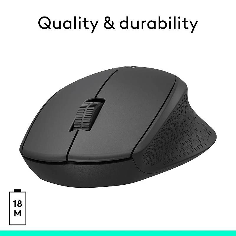 Logitech M330 Silent Plus Wireless Optical Mouse (USB, Black)- Logitech M330 Silent Plus Wireless Optical Mouse (USB, Black)-