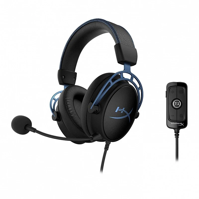 HyperX Cloud Alpha S Wired On Ear Headphones with Mic Blue HyperX Cloud Alpha S Wired On Ear Headphones with Mic Blue
