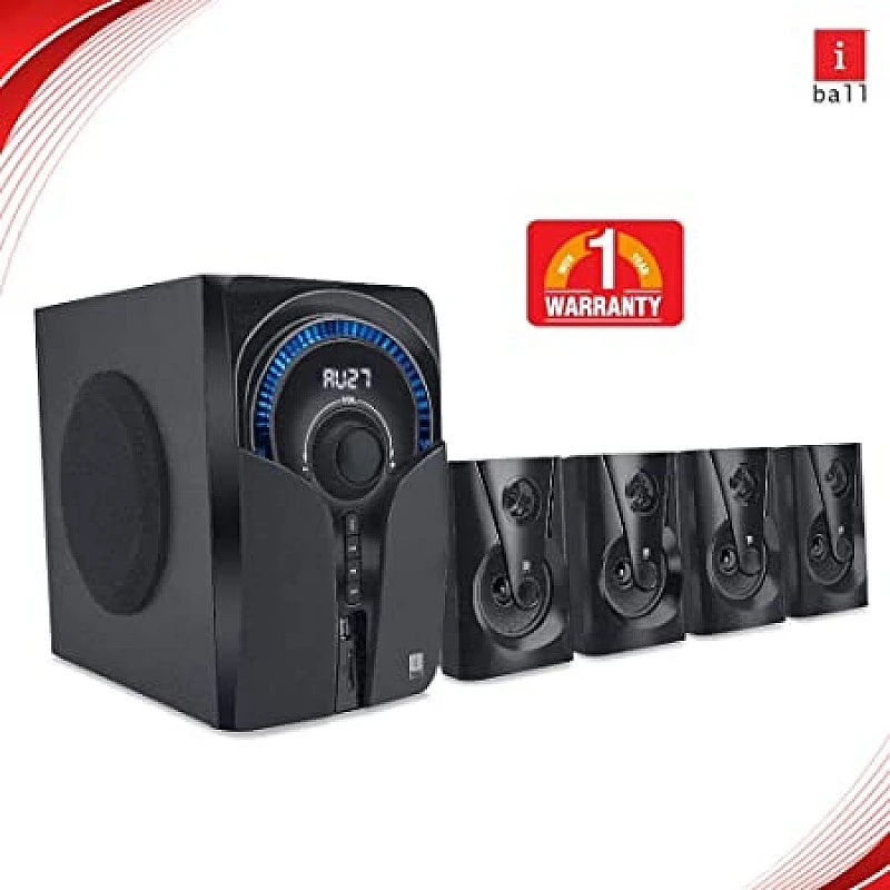 iBall Thunder 60 Watt 4.1 Channel Wireless Bluetooth Multimedia Speaker (Black) iBall Thunder 60 Watt 4.1 Channel Wireless Bluetooth Multimedia Speaker (Black)