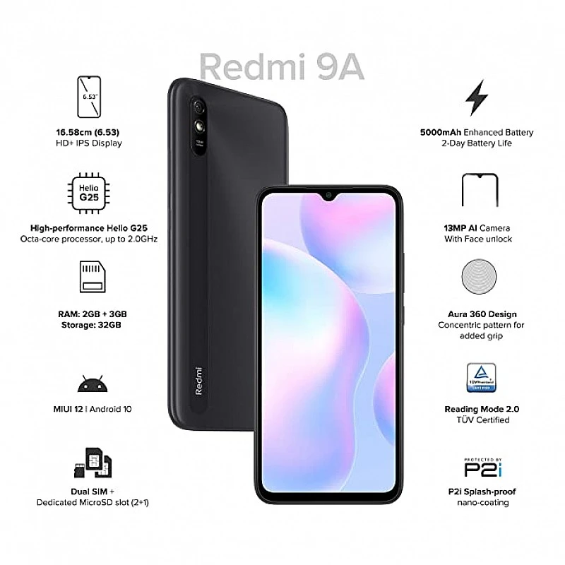 Redmi 9A Midnight Black 3GB RAM 32GB Storage Redmi 9A Midnight Black 3GB RAM 32GB Storage