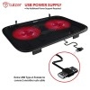 Tukzer Laptop Cooling Pad Portable Slim Quiet USB Powered Gaming Cooler Stand Chill Mat| 2-Red-LED Fans