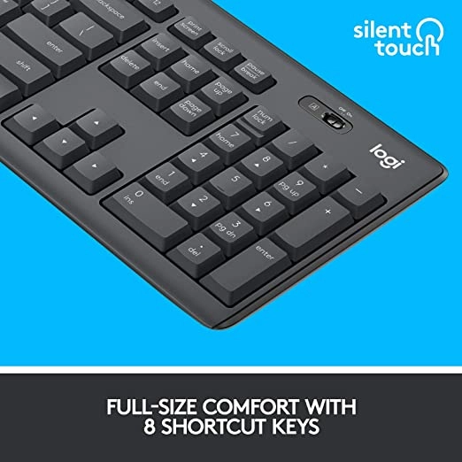 Logitech MK295 Wireless Keyboard and Mouse Combo Silent Touch Technology
