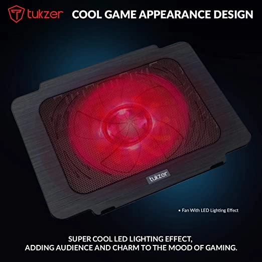 Tukzer Laptop Cooling Pad, Portable Slim Quiet USB-Powered Gaming Cooler Stand Chill Mat| 1-Red-LED Fan Tukzer Laptop Cooling Pad, Portable Slim Quiet USB-Powered Gaming Cooler Stand Chill Mat| 1-Red-LED Fan