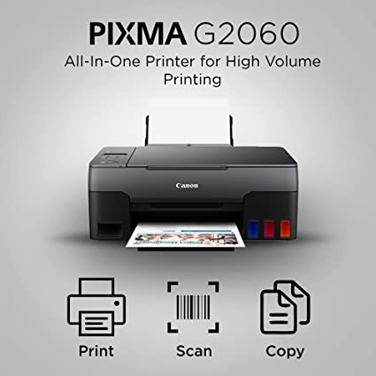 Canon PIXMA G2060 All-in-One High Speed Ink Tank Colour Printer (Black)