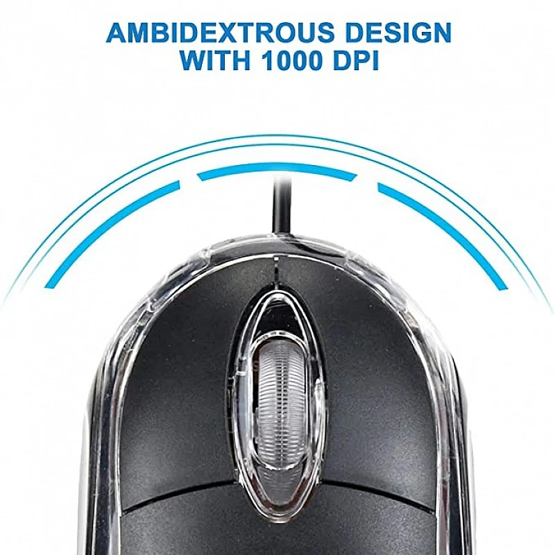 Quantum QHM222 3 Button 1000DPI Wired Optical Mouse (Black) Quantum QHM222 3 Button 1000DPI Wired Optical Mouse (Black)