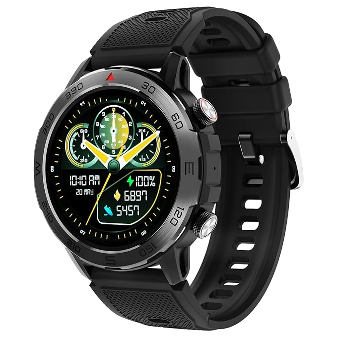 beatXP Duke Rugged 1.43 Round Super AMOLED Bluetooth Calling Smart Watch, Functional Crown, 466 * 466px, 60Hz Refresh Rate, AI Voice Assistance (Black) beatXP Duke Rugged 1.43 Round Super AMOLED Bluetooth Calling Smart Watch, Functional Crown, 466 * 466px, 60Hz Refresh Rate, AI Voice Assistance (Black)