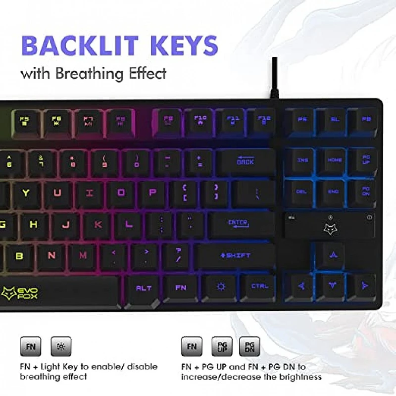 Evo Fox by Amkette Fireblade Gaming Wired Keyboard with LED Backlit Evo Fox by Amkette Fireblade Gaming Wired Keyboard with LED Backlit