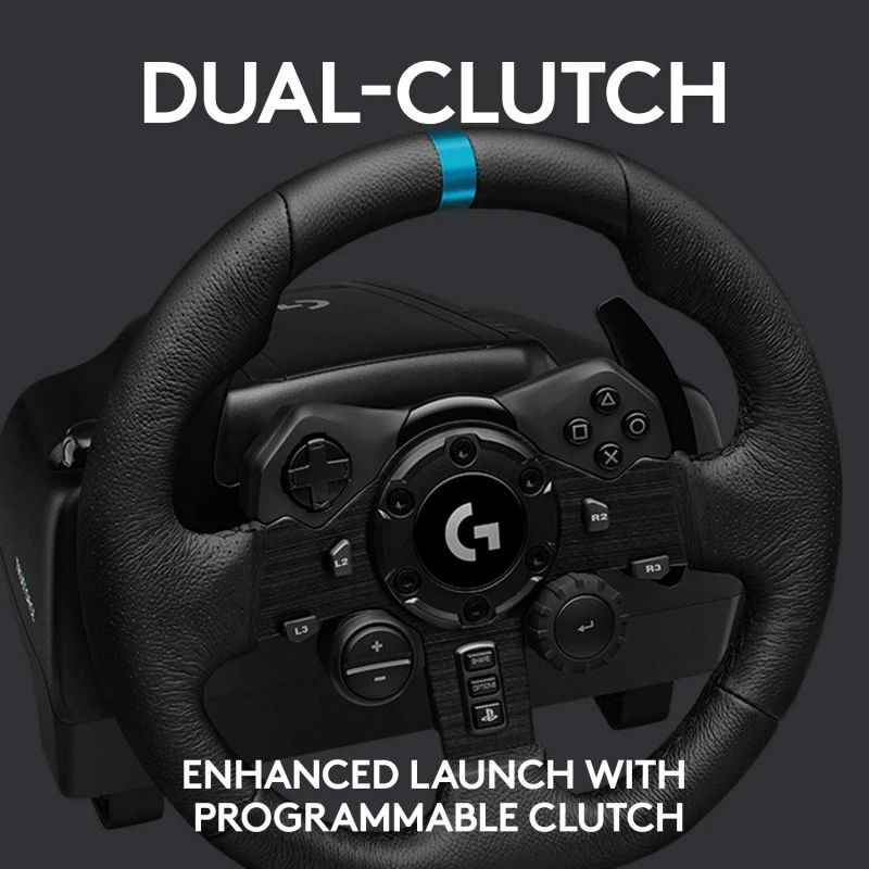 Logitech G923 Racing Wheel and Pedals, TRUEFORCE 1000 Hz Force Feedback, Responsive Driving Design Black Logitech G923 Racing Wheel and Pedals, TRUEFORCE 1000 Hz Force Feedback, Responsive Driving Design Black