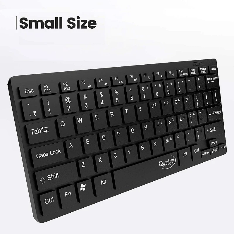 QUANTUM QHM7307 MINI MULTIMEDIA KEYBOARD Wired USB Multi-device Keyboard (Black) QUANTUM QHM7307 MINI MULTIMEDIA KEYBOARD Wired USB Multi-device Keyboard (Black)