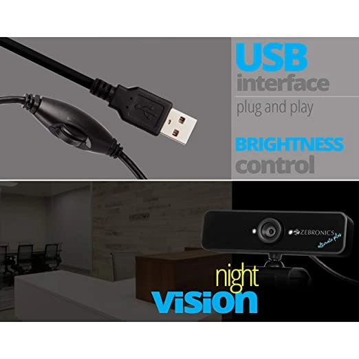 ZEBRONICS Zeb-Ultimate Plus USB Powered high-Resolution Web Camera with 5P Lens ZEBRONICS Zeb-Ultimate Plus USB Powered high-Resolution Web Camera with 5P Lens