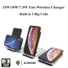 Dyazo 15 W / 10 W / 7.5 W W 3 Coil Qi Certified Wireless Charging Stand/Charging Pad Compatible with Samsung Galaxy Note 10