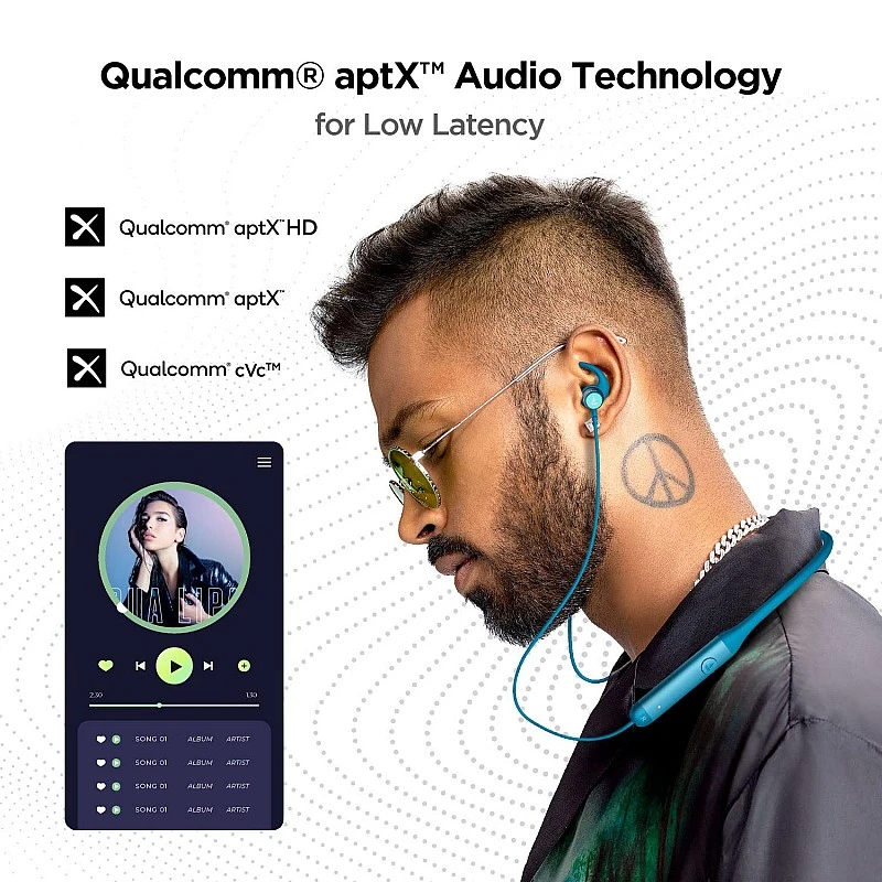 boAt Rockerz 335 Wireless Neckband Up to 30H Playback, Qualcomm aptX & CVC, Enhanced Bass, Metal BLUE boAt Rockerz 335 Wireless Neckband Up to 30H Playback, Qualcomm aptX & CVC, Enhanced Bass, Metal BLUE