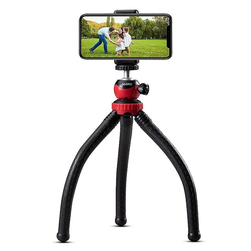 AGARO Adjustable Camera Tripod Stand with Mobile Phones Clip & Camera Holder, Supports Up to 3 Kgs, 66 inches Tall AGARO Adjustable Camera Tripod Stand with Mobile Phones Clip & Camera Holder, Supports Up to 3 Kgs, 66 inches Tall
