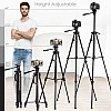 AGARO Adjustable Camera Tripod Stand with Mobile Phones Clip & Camera Holder, Supports Up to 3 Kgs, 66 inches Tall AGARO Adjustable Camera Tripod Stand with Mobile Phones Clip & Camera Holder, Supports Up to 3 Kgs, 66 inches Tall