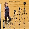AGARO Adjustable Camera Tripod Stand with Mobile Phones Clip & Camera Holder, Supports Up to 3 Kgs, 66 inches Tall AGARO Adjustable Camera Tripod Stand with Mobile Phones Clip & Camera Holder, Supports Up to 3 Kgs, 66 inches Tall