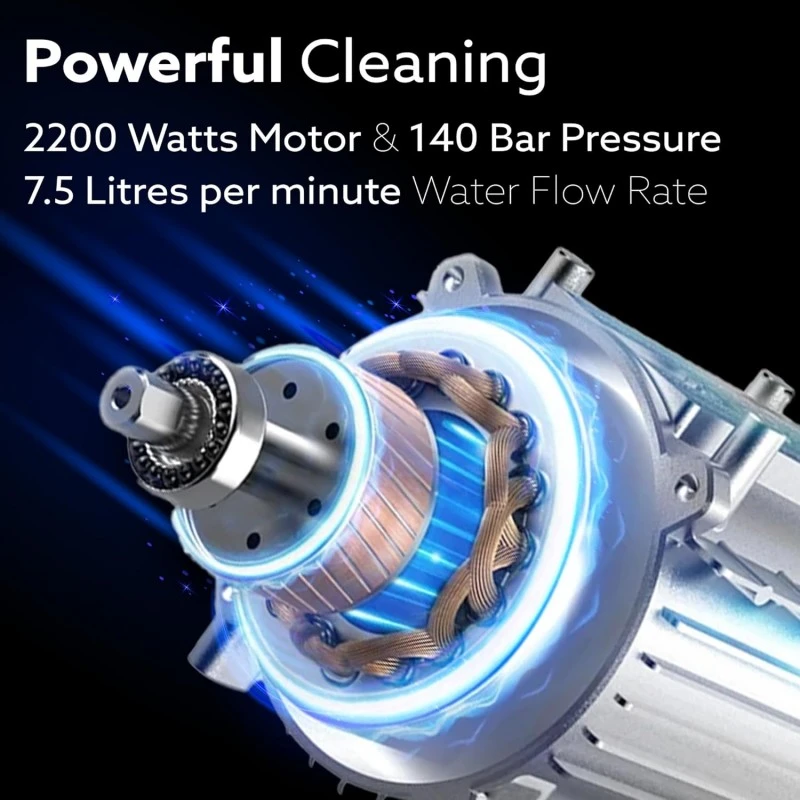 AGARO Primo High Pressure Washer, 1400 Watts, 110 Bars, 6.5L/Min Flow Rate, 5 Meters Outlet Hose, for Car,Bike and Home Cleaning Purpose, Grey AGARO Primo High Pressure Washer, 1400 Watts, 110 Bars, 6.5L/Min Flow Rate, 5 Meters Outlet Hose, for Car,Bike and Home Cleaning Purpose, Grey