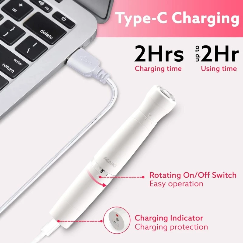 AGARO Rechargeable 3-in-1 Multi Trimmer For Women, Multipurpose Hair Remover for Women, Face, Leg, Eyebrow, Underarms, Bikini Trimmer, 90 minutes Runtime, White AGARO Rechargeable 3-in-1 Multi Trimmer For Women, Multipurpose Hair Remover for Women, Face, Leg, Eyebrow, Underarms, Bikini Trimmer, 90 minutes Runtime, White